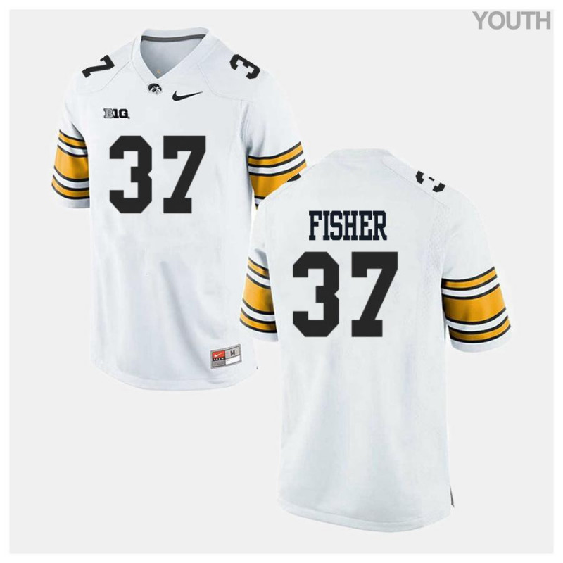 Youth Iowa Hawkeyes NCAA #37 Kyler Fisher White Authentic Nike Alumni Stitched College Football Jersey XH34Q45XP